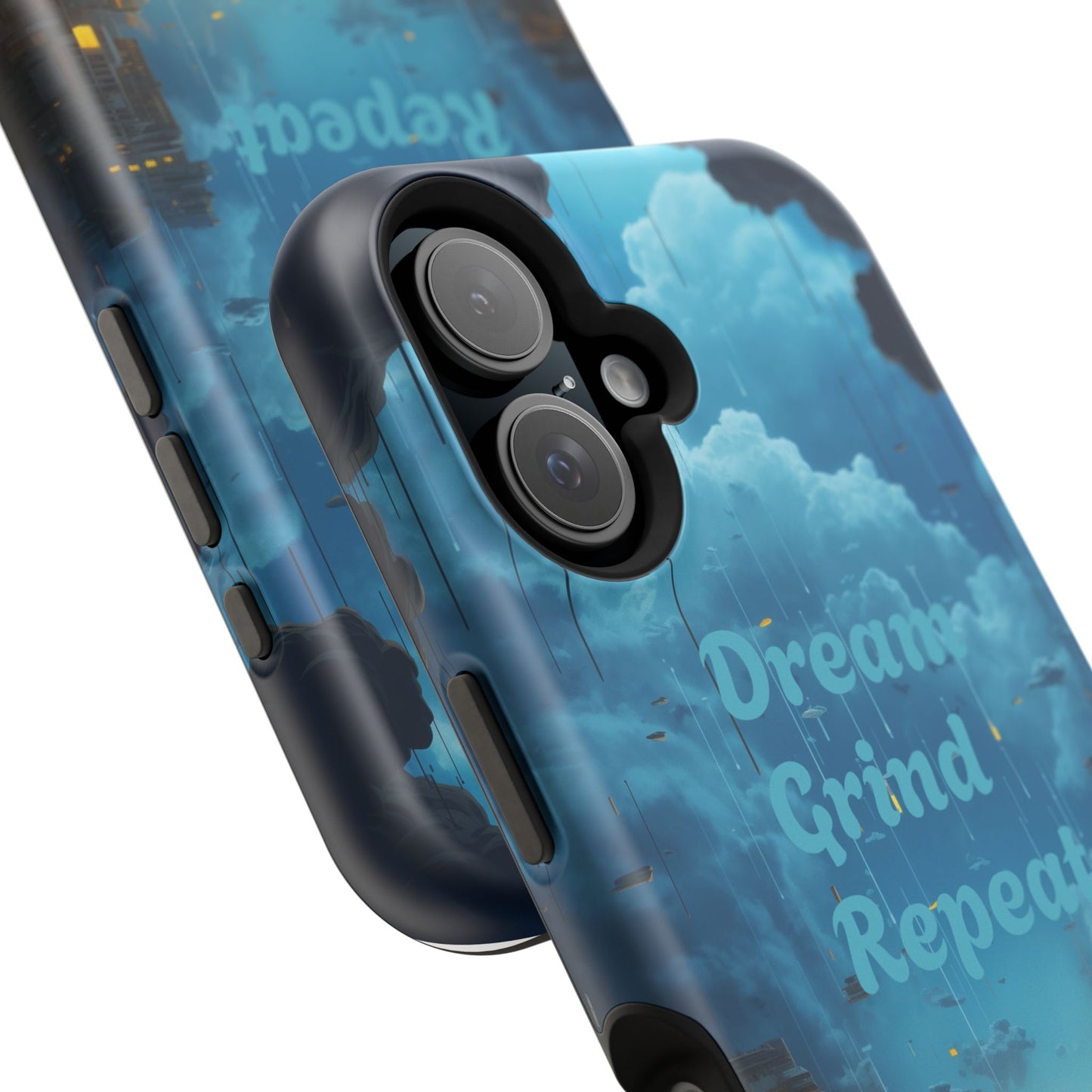 Impact-Resistant Case — "Dream Grind Repeat" Cityscape Phone Cover