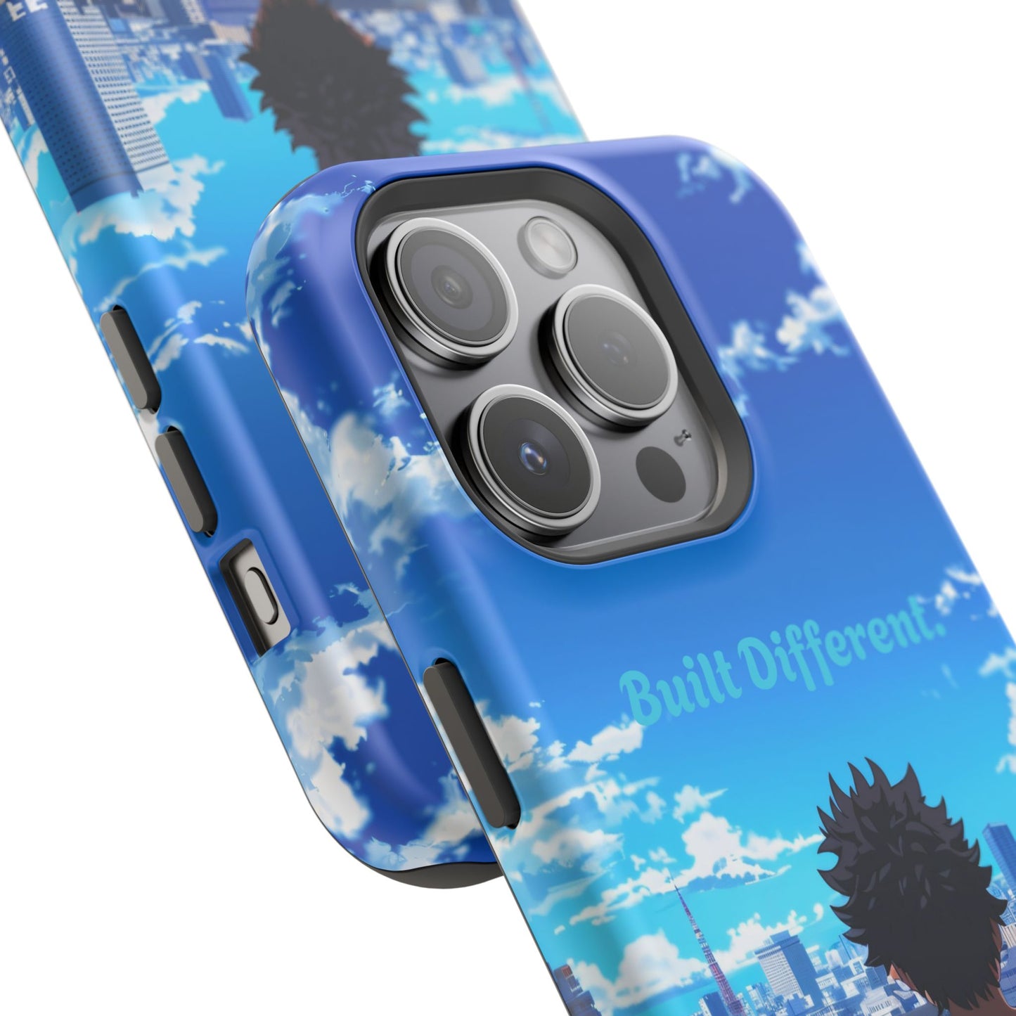 Phone Case — "Built Different" Anime Cityscape Impact-Resistant Case