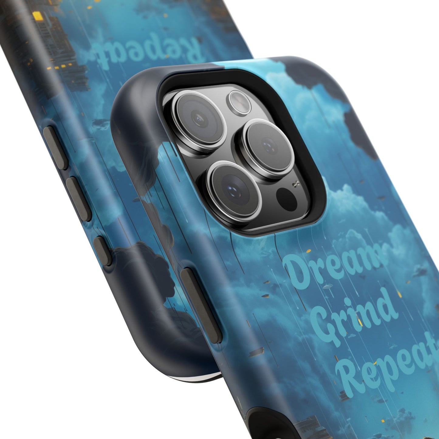 Impact-Resistant Case — "Dream Grind Repeat" Cityscape Phone Cover