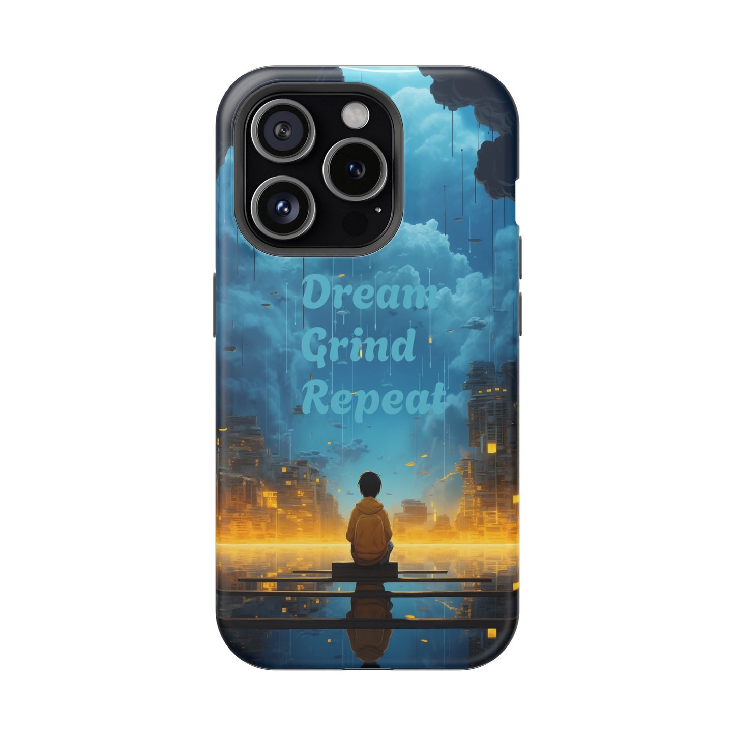 Impact-Resistant Case — "Dream Grind Repeat" Cityscape Phone Cover