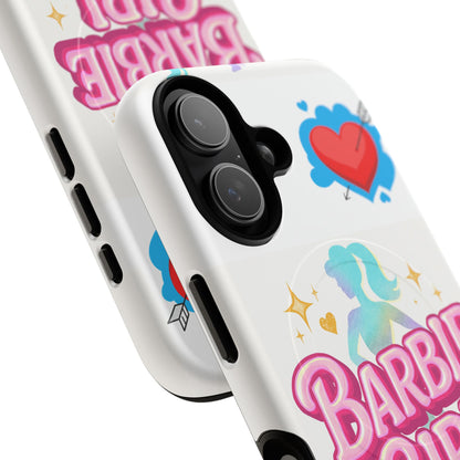Barbie Girl Tough Magnetic Phone Case — Cute Pastel Silhouette Design