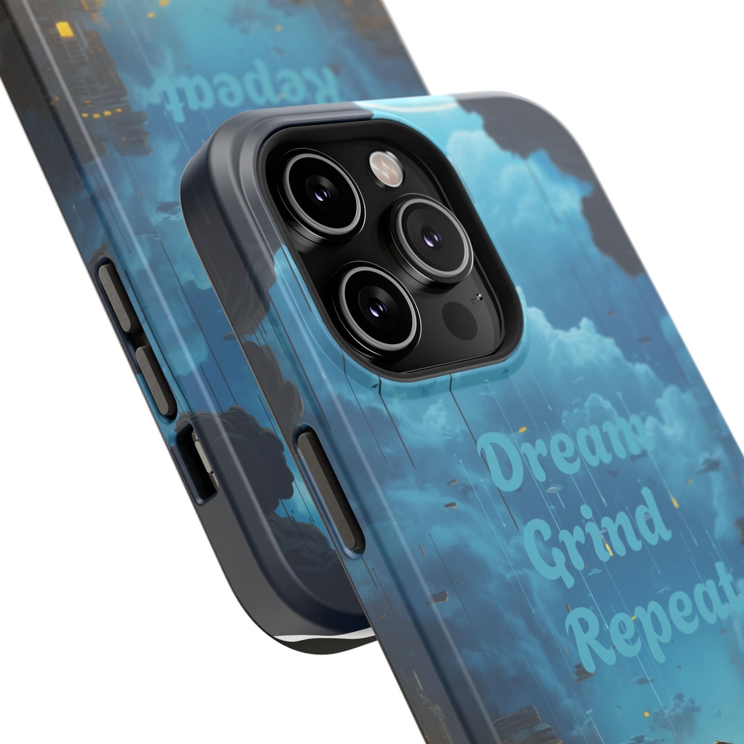 Impact-Resistant Case — "Dream Grind Repeat" Cityscape Phone Cover