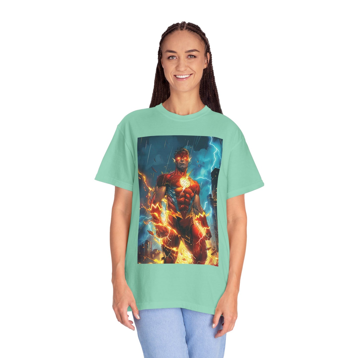 Electric Phoenix Graphic T‑Shirt — 'Hustle. Heal. Rise.' Motivational Tee