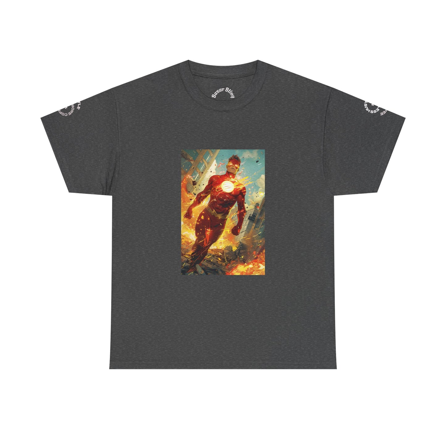 Heroic Iron Suit Graphic Tee — Futuristic Superhero Illustration T-Shirt