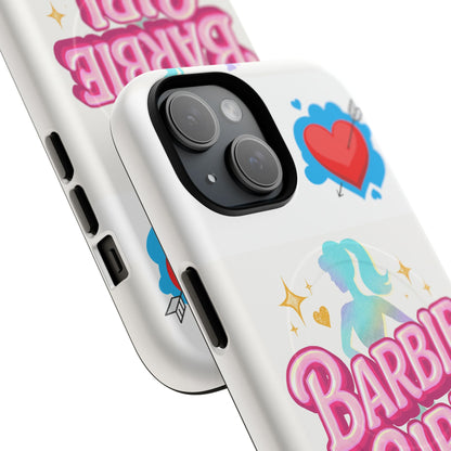 Barbie Girl Tough Magnetic Phone Case — Cute Pastel Silhouette Design
