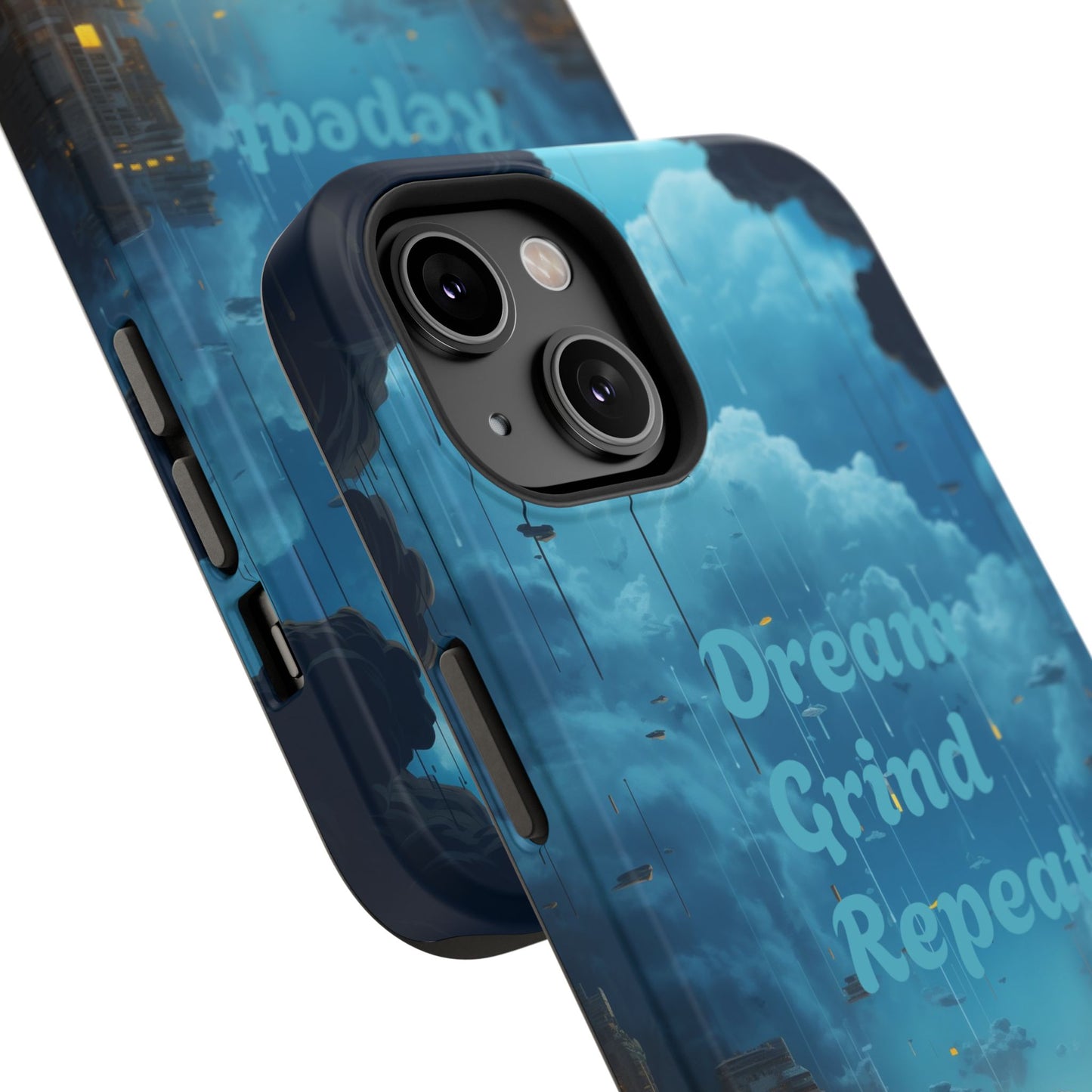Impact-Resistant Case — "Dream Grind Repeat" Cityscape Phone Cover