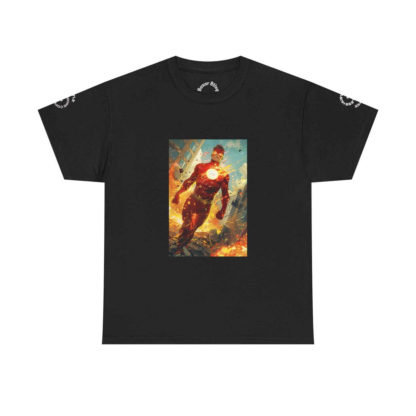 Heroic Iron Suit Graphic Tee — Futuristic Superhero Illustration T-Shirt