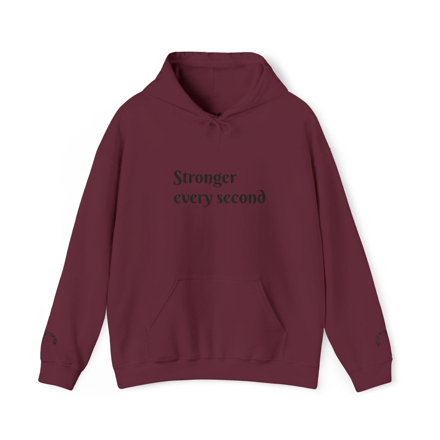 Stronger Every Second Hoodie — Inspirational Minimalist White Pullover