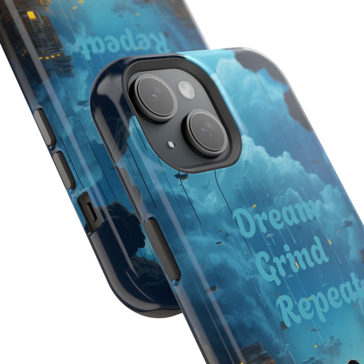 Impact-Resistant Case — "Dream Grind Repeat" Cityscape Phone Cover