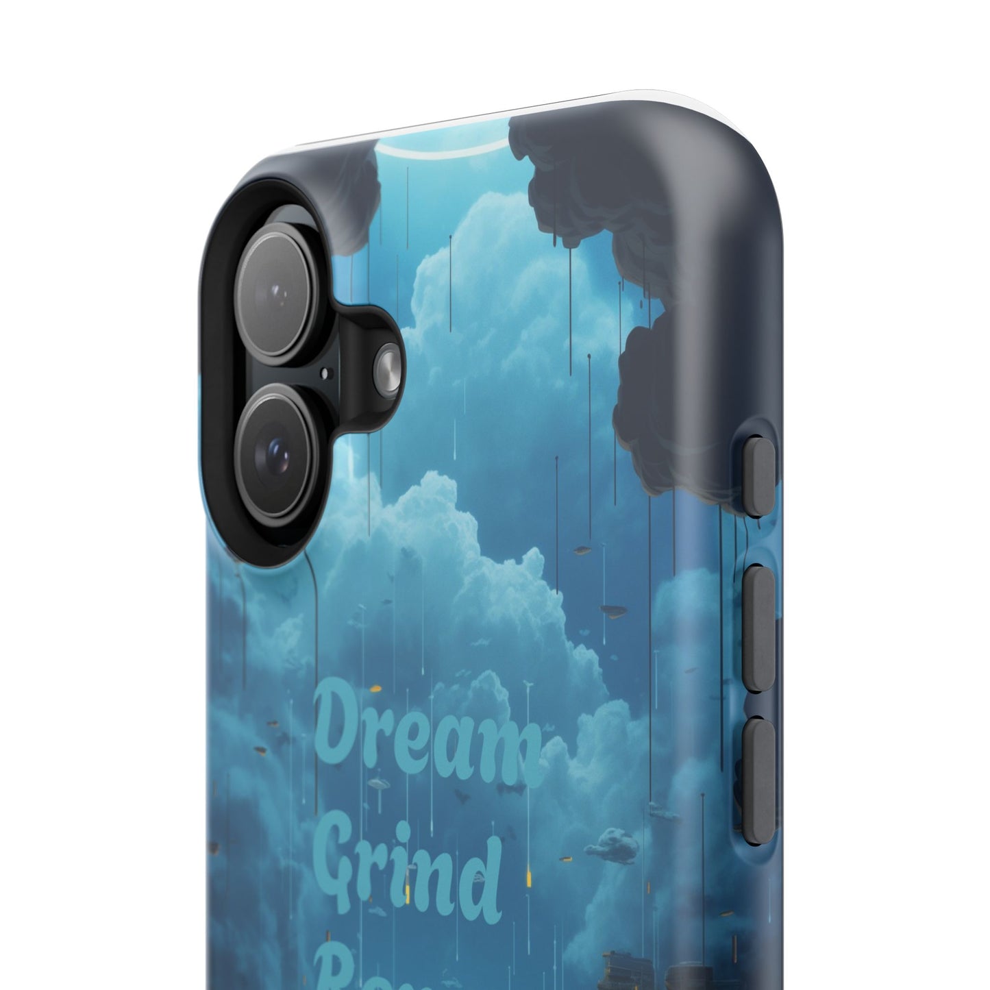 Impact-Resistant Case — "Dream Grind Repeat" Cityscape Phone Cover