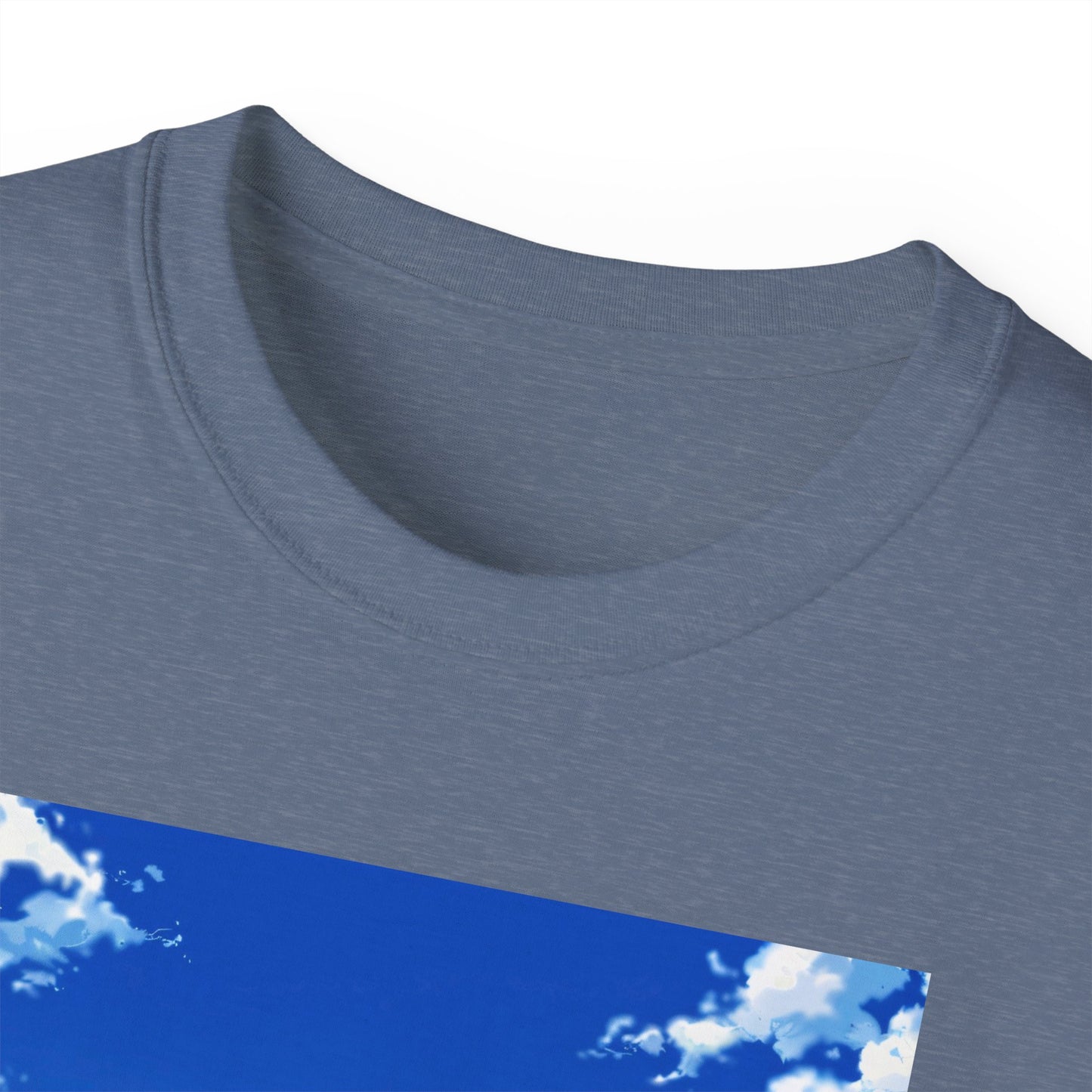 Anime Cityscape Tee — Boy Gazing at Blue Sky Graphic T-Shirt
