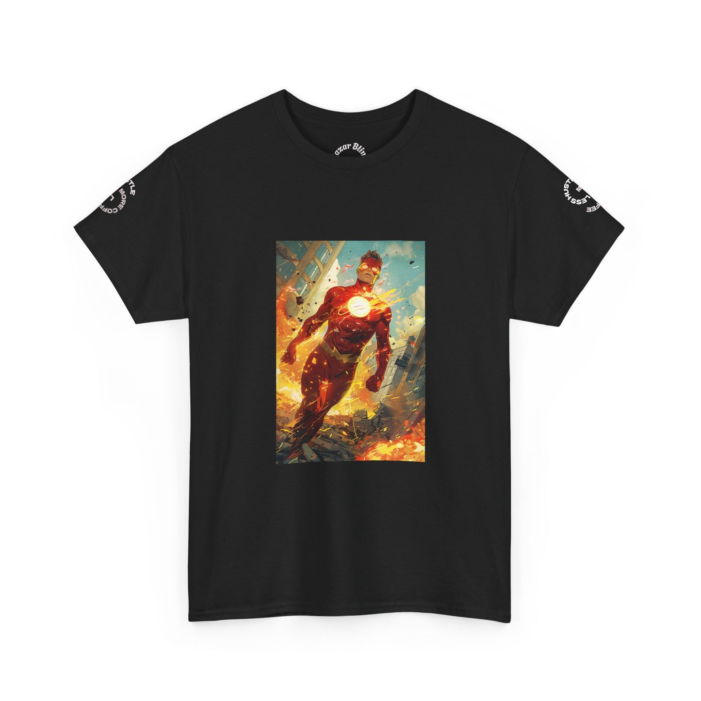 Heroic Iron Suit Graphic Tee — Futuristic Superhero Illustration T-Shirt