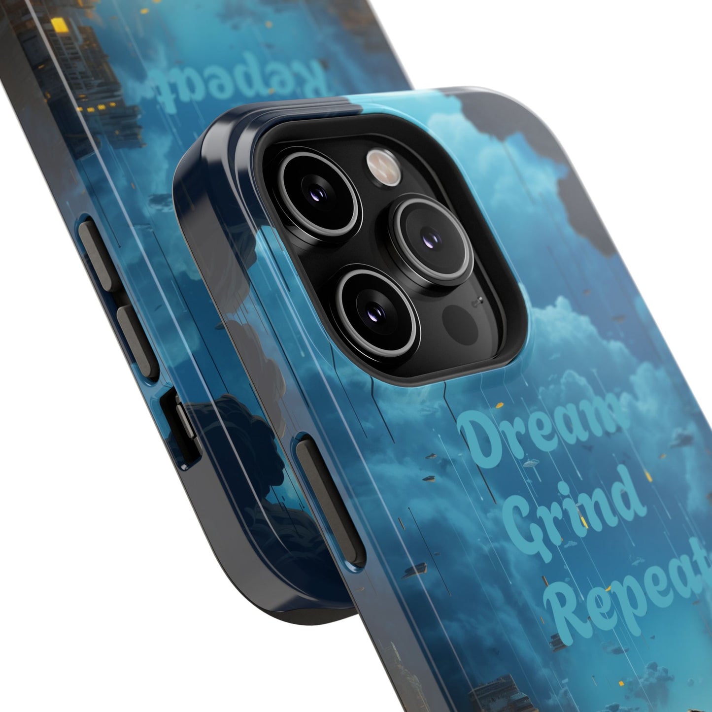 Impact-Resistant Case — "Dream Grind Repeat" Cityscape Phone Cover