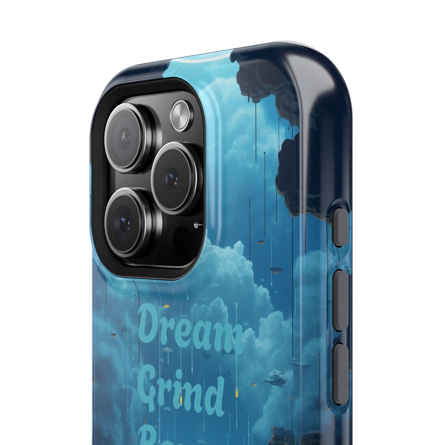 Impact-Resistant Case — "Dream Grind Repeat" Cityscape Phone Cover