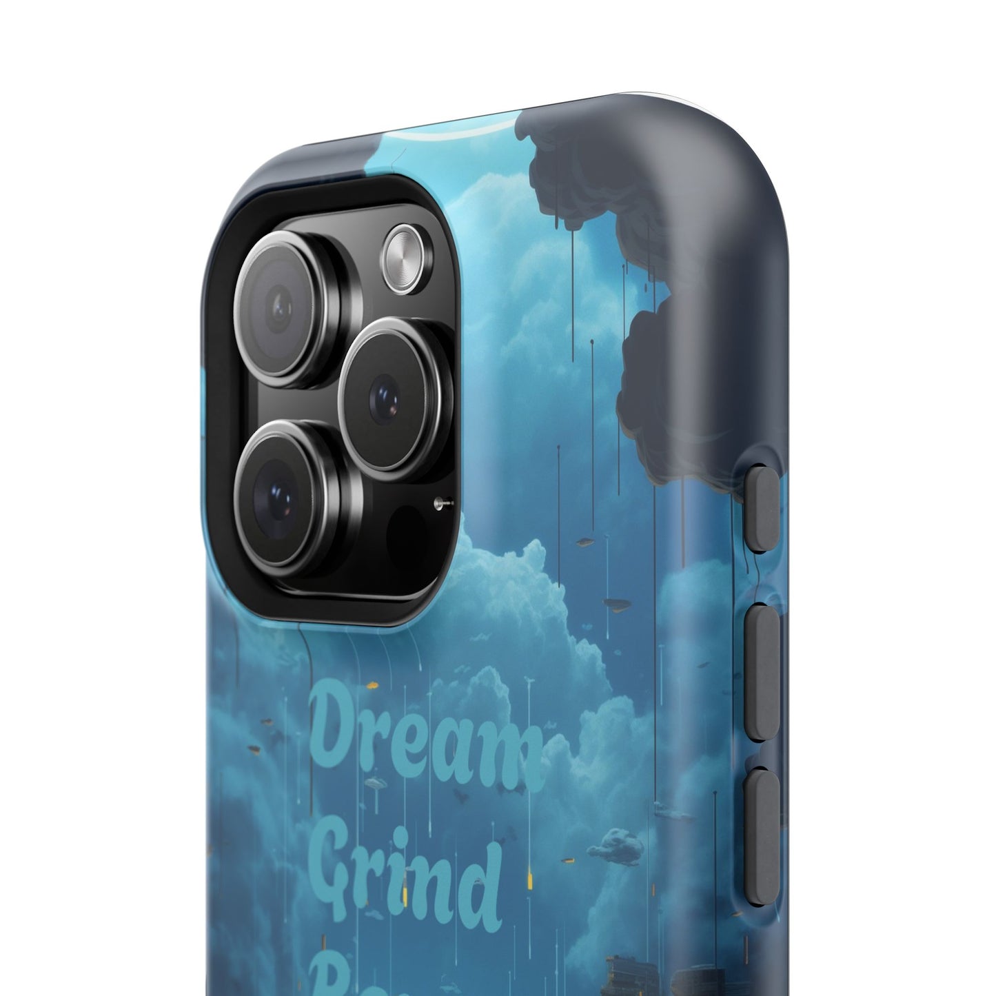 Impact-Resistant Case — "Dream Grind Repeat" Cityscape Phone Cover