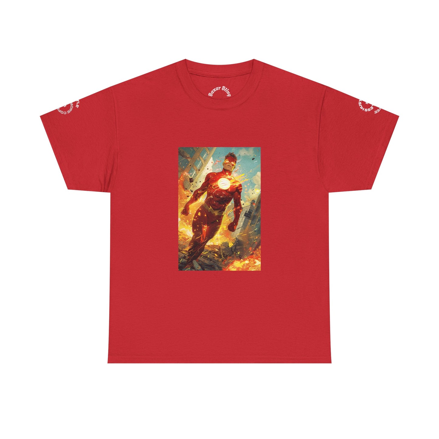 Heroic Iron Suit Graphic Tee — Futuristic Superhero Illustration T-Shirt