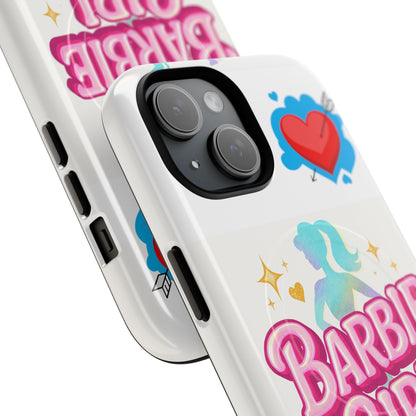 Barbie Girl Tough Magnetic Phone Case — Cute Pastel Silhouette Design