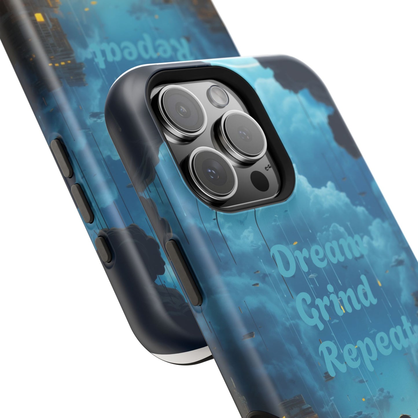 Impact-Resistant Case — "Dream Grind Repeat" Cityscape Phone Cover