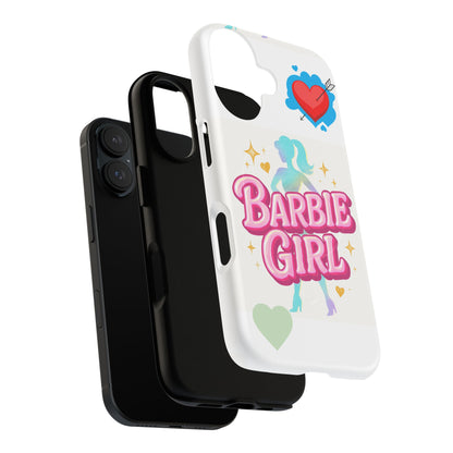 Barbie Girl Tough Magnetic Phone Case — Cute Pastel Silhouette Design