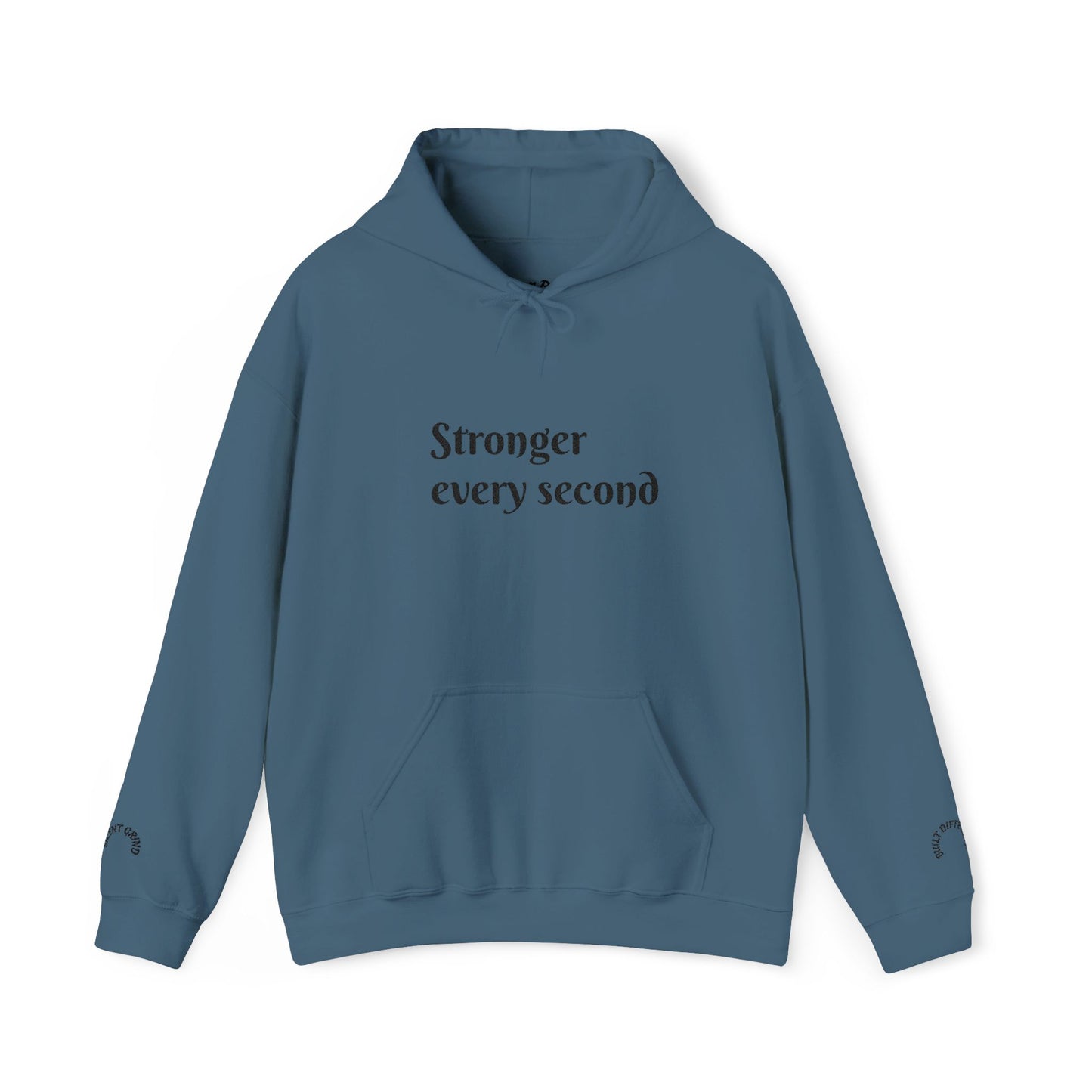 Stronger Every Second Hoodie — Inspirational Minimalist White Pullover