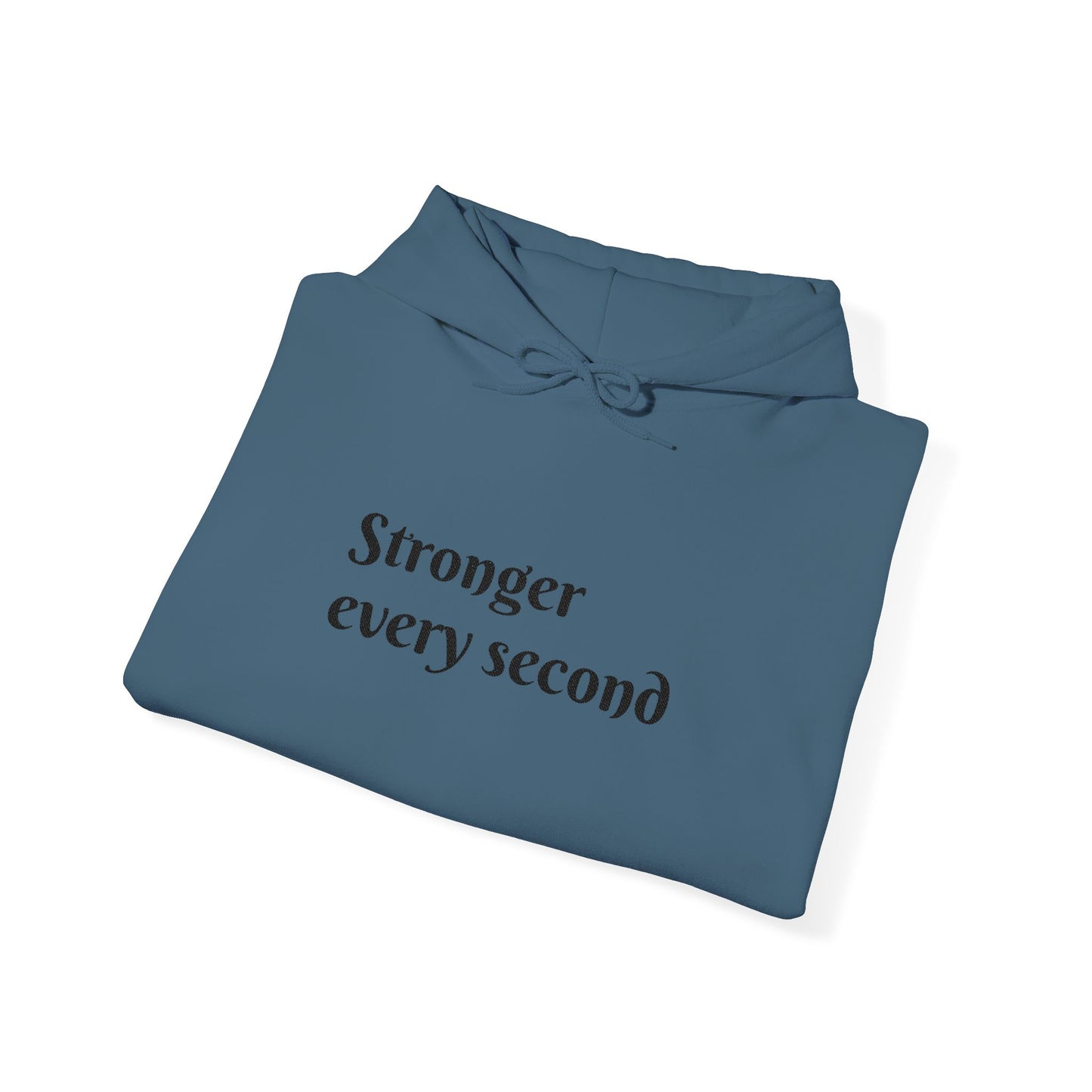 Stronger Every Second Hoodie — Inspirational Minimalist White Pullover