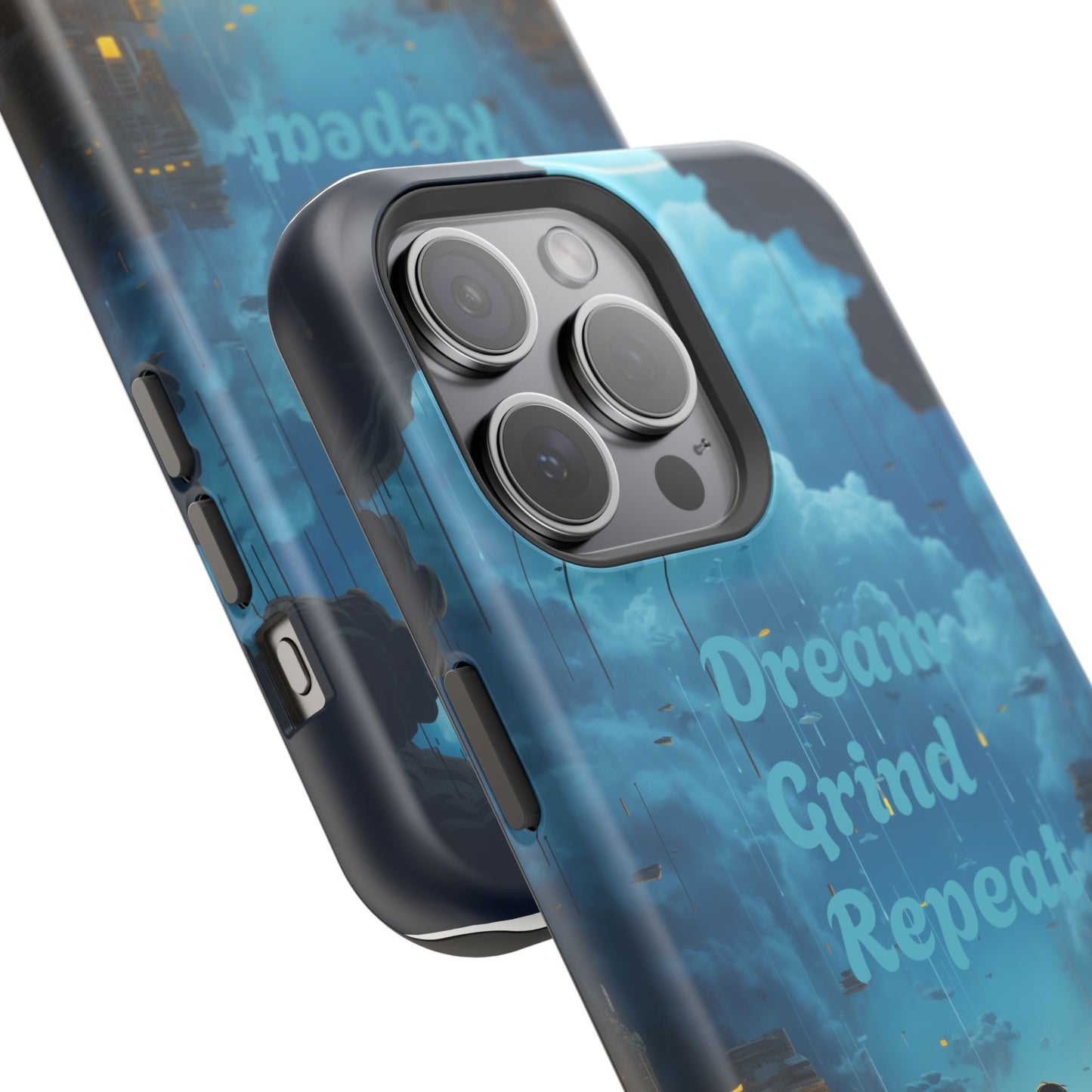 Impact-Resistant Case — "Dream Grind Repeat" Cityscape Phone Cover