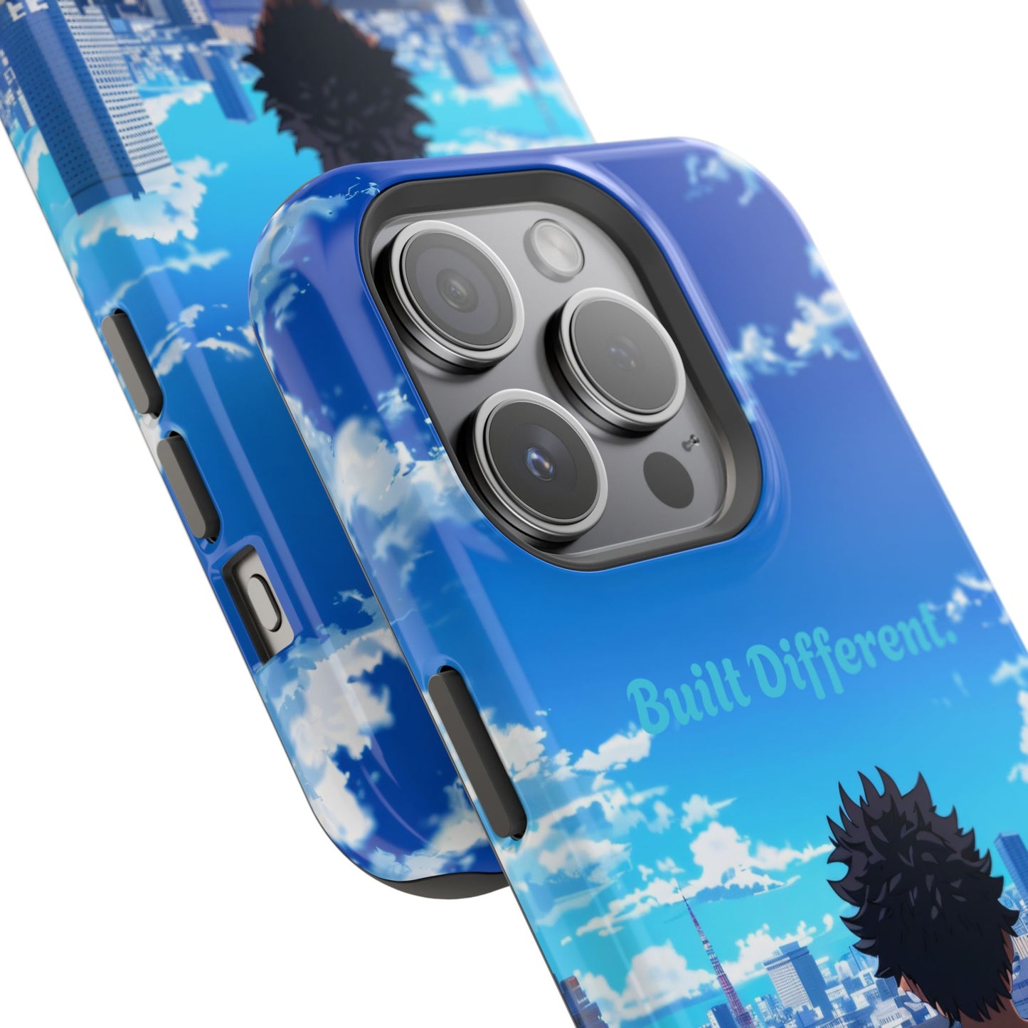 Phone Case — "Built Different" Anime Cityscape Impact-Resistant Case