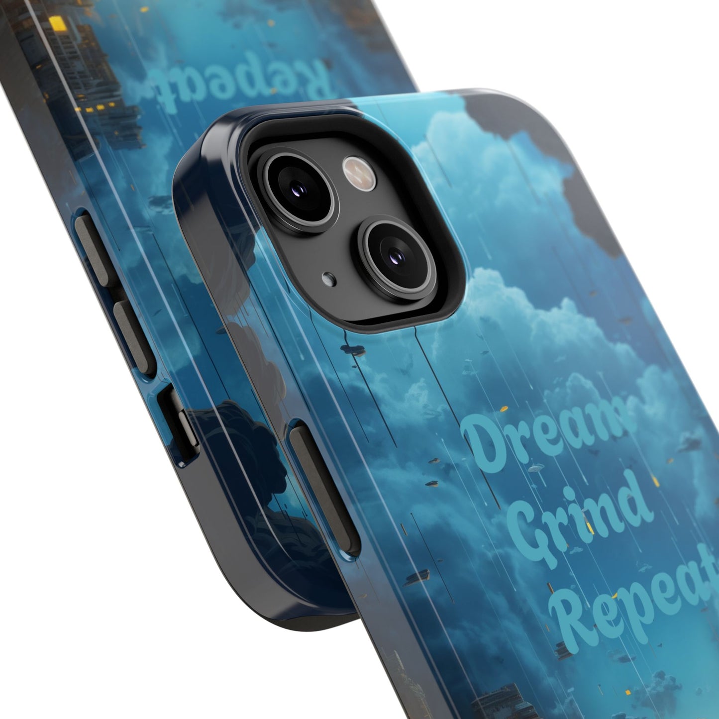 Impact-Resistant Case — "Dream Grind Repeat" Cityscape Phone Cover