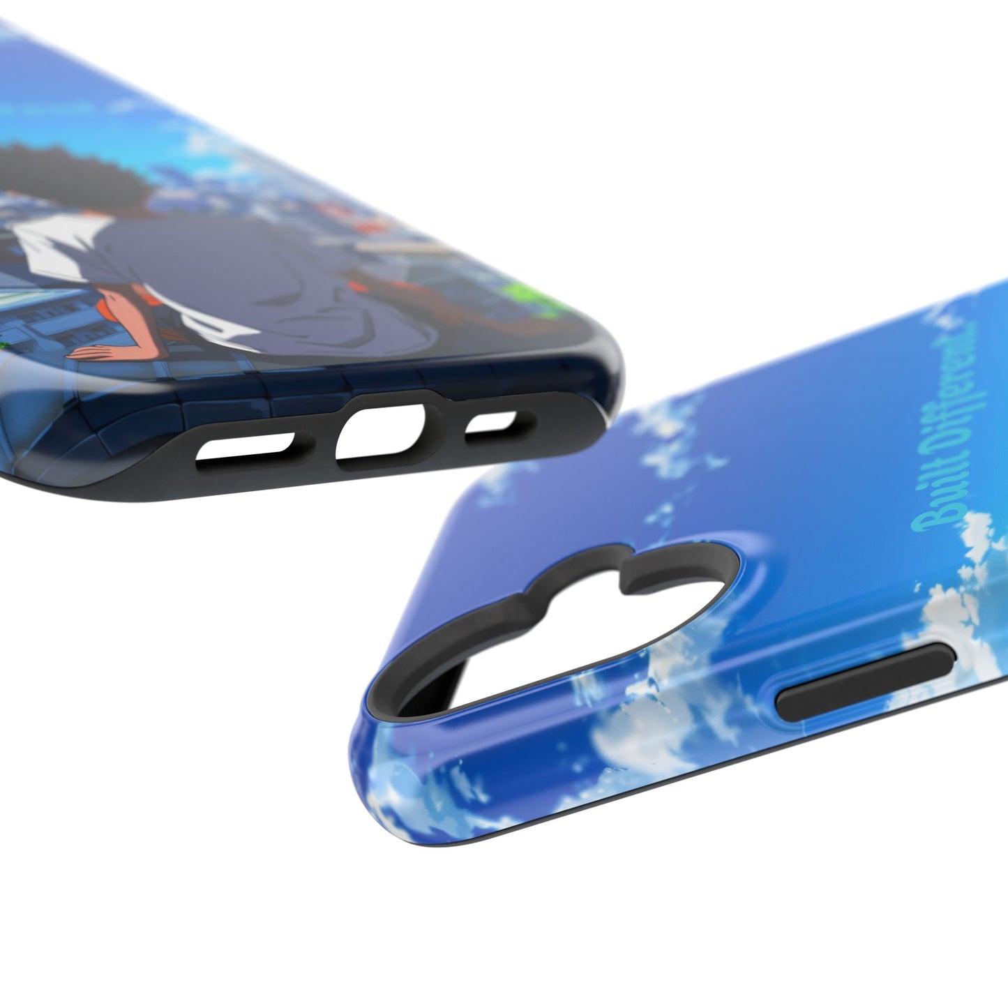 Phone Case — "Built Different" Anime Cityscape Impact-Resistant Case
