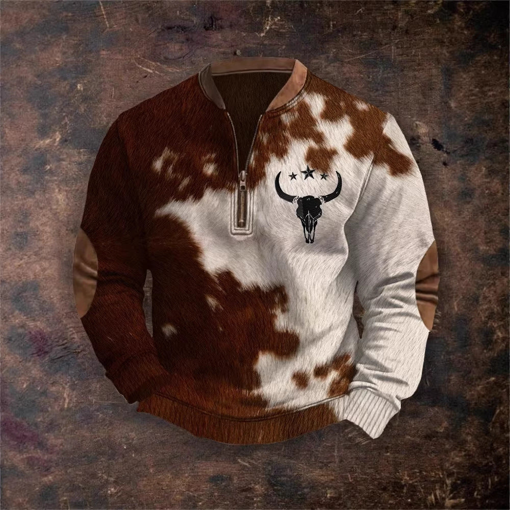 Mens 3D Digital Print Fashion Zip Up Hoodie For Spring And Autumn