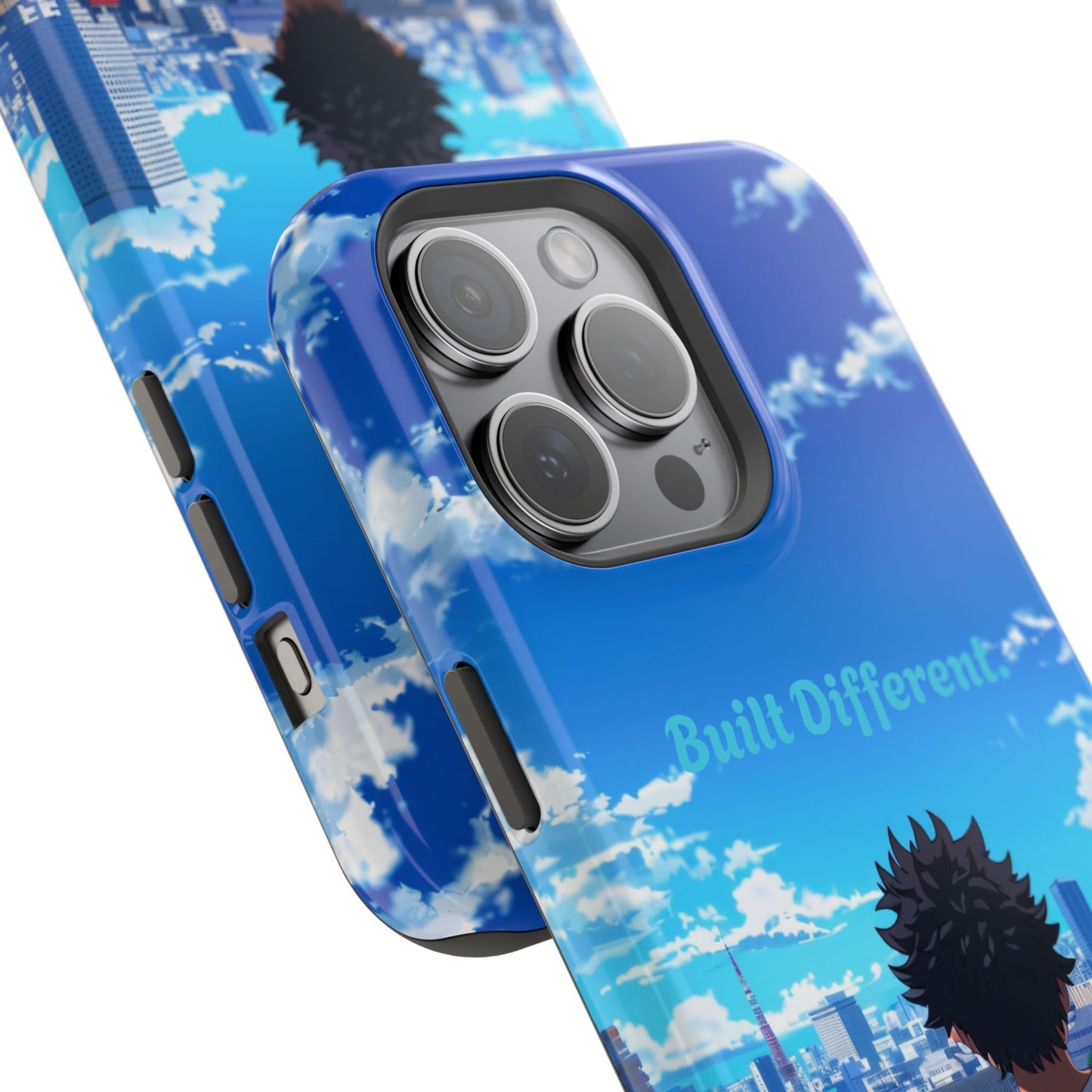 Phone Case — "Built Different" Anime Cityscape Impact-Resistant Case