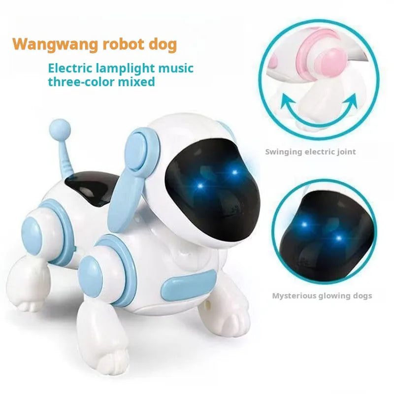 Electronic intelligent interactive robot dog, crawling dog toy with lights and music simulation, singing and interactive childre