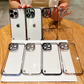 Frameless Luxury Plating Thin Case For iPhone 16 15 14 13 12 11 Pro Plus Max Promax Shockproof Lens Film Bumper Clear Hard Cover