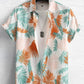 Hawaiian Botanical Flower Print Men's and Women's Short Sleeve Lapel Seaside Button-Down Shirt Top Casual Fashionable Shirts