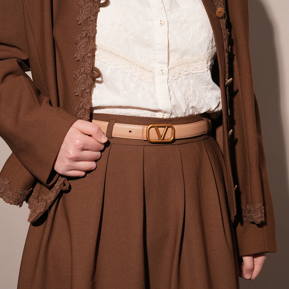 [With Gift Box] One fashionable women's belt, made of split cowhide, perfect as a Valentine's Day or Christmas gift.