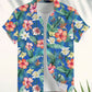 Hawaiian Botanical Flower Print Men's and Women's Short Sleeve Lapel Seaside Button-Down Shirt Top Casual Fashionable Shirts