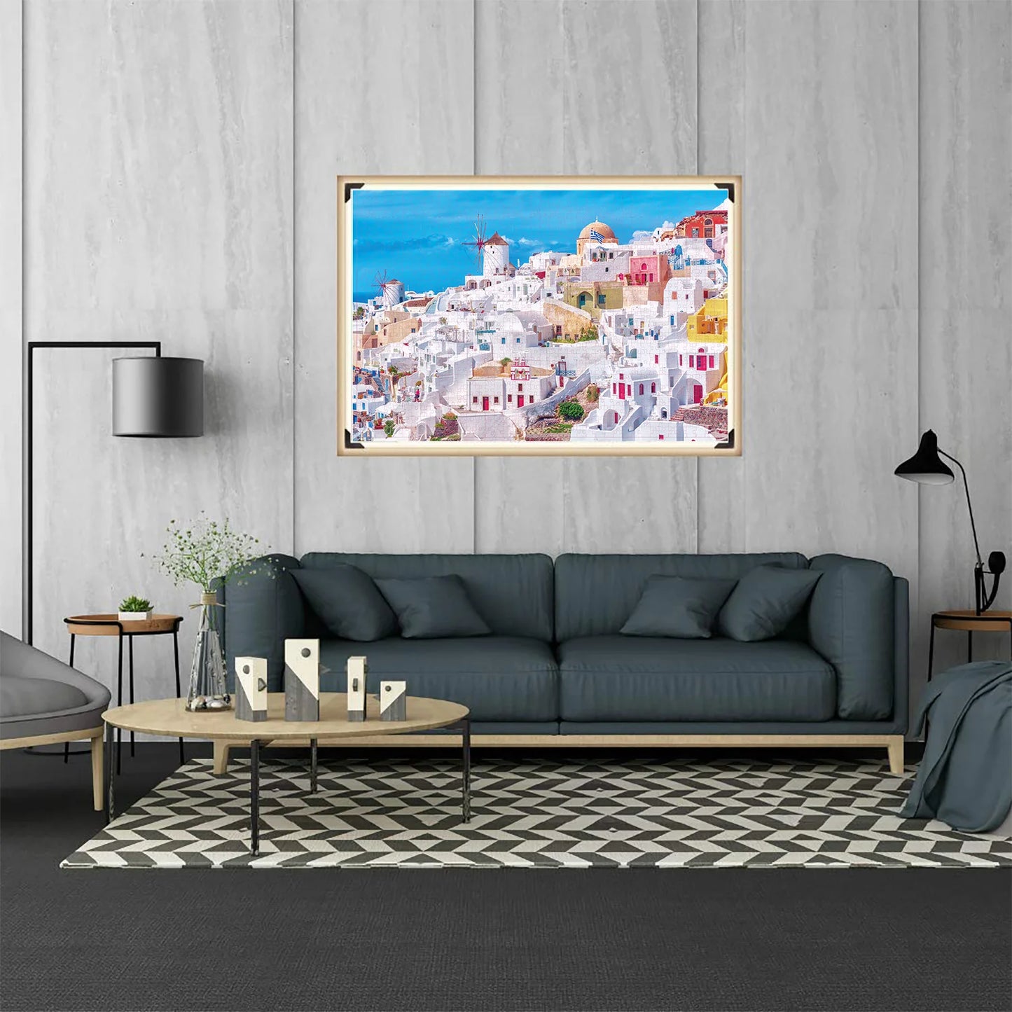 1000 Pieces The Santorini Town Jigsaw Puzzle Home Decor Adults Puzzle Games Family Fun Floor Puzzles Educational Toys for Kids