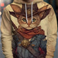 Men's Samurai Cat 3d Print Graphic Hoodies Men Fashion Oversized Hoodie Sweatshirt Coat Sweat Mens Clothes Sudaderas