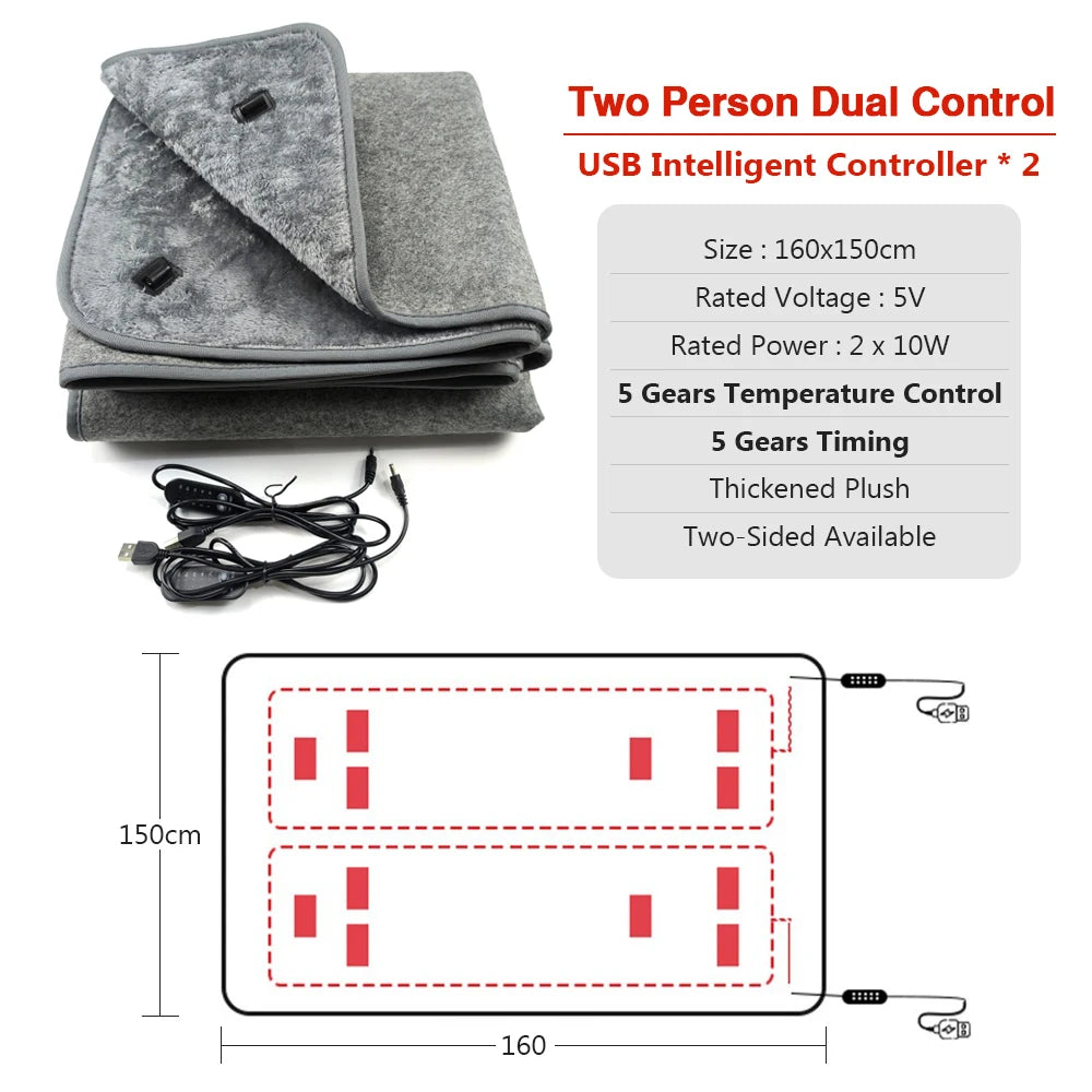 Electric Heating Blanket 80cmx160cm 150x160cm Electric Heated Carpets Pad Thickening Car Bed Mattress Body Warmer Heated Blanket