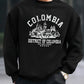 Men's autumn and winter warm casual loose Colombian architectural pattern printed long sleeved round neck sweatshirt