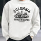 Men's autumn and winter warm casual loose Colombian architectural pattern printed long sleeved round neck sweatshirt