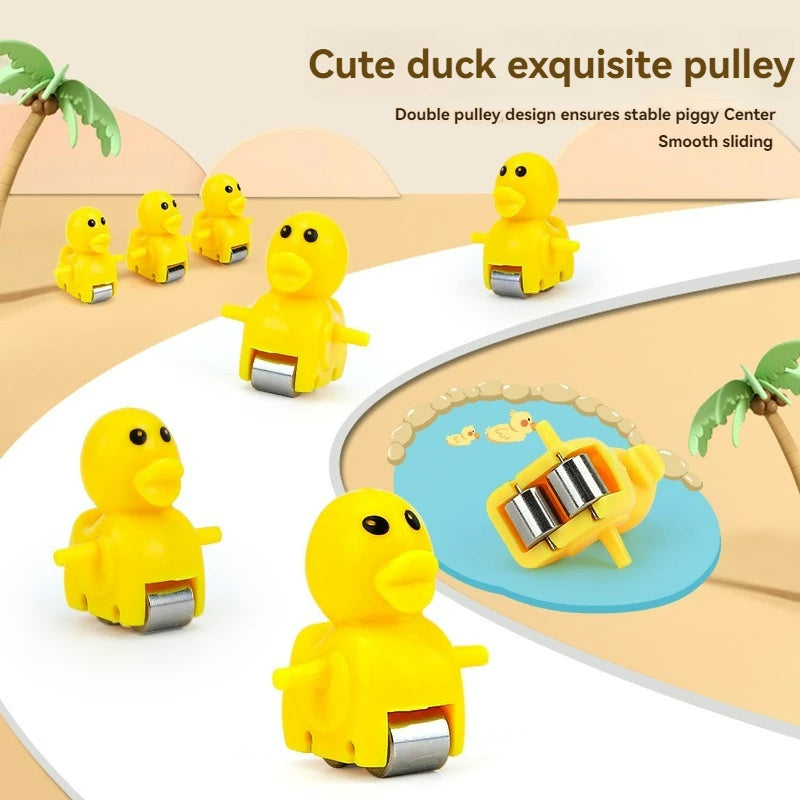 Electric Duck Climbing Stairs Toy Duck Track Racing Slide Music Roller Coaster Toys Children Gift Electronic Pets for Boys Girls