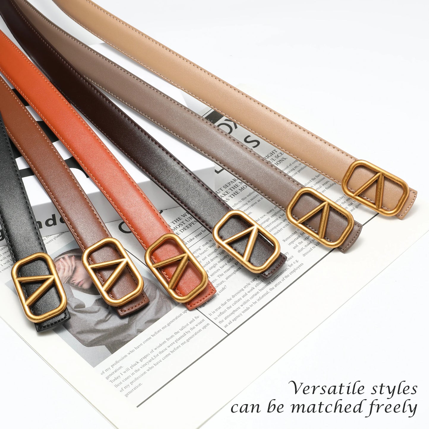 [With Gift Box] One fashionable women's belt, made of split cowhide, perfect as a Valentine's Day or Christmas gift.
