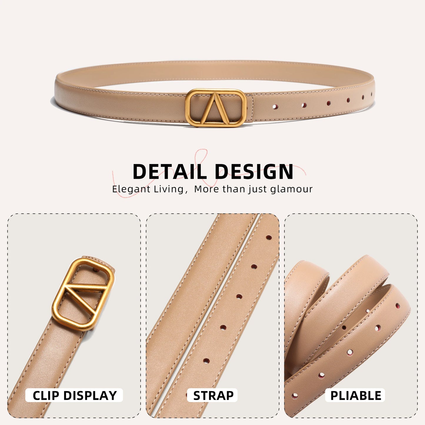 [With Gift Box] One fashionable women's belt, made of split cowhide, perfect as a Valentine's Day or Christmas gift.