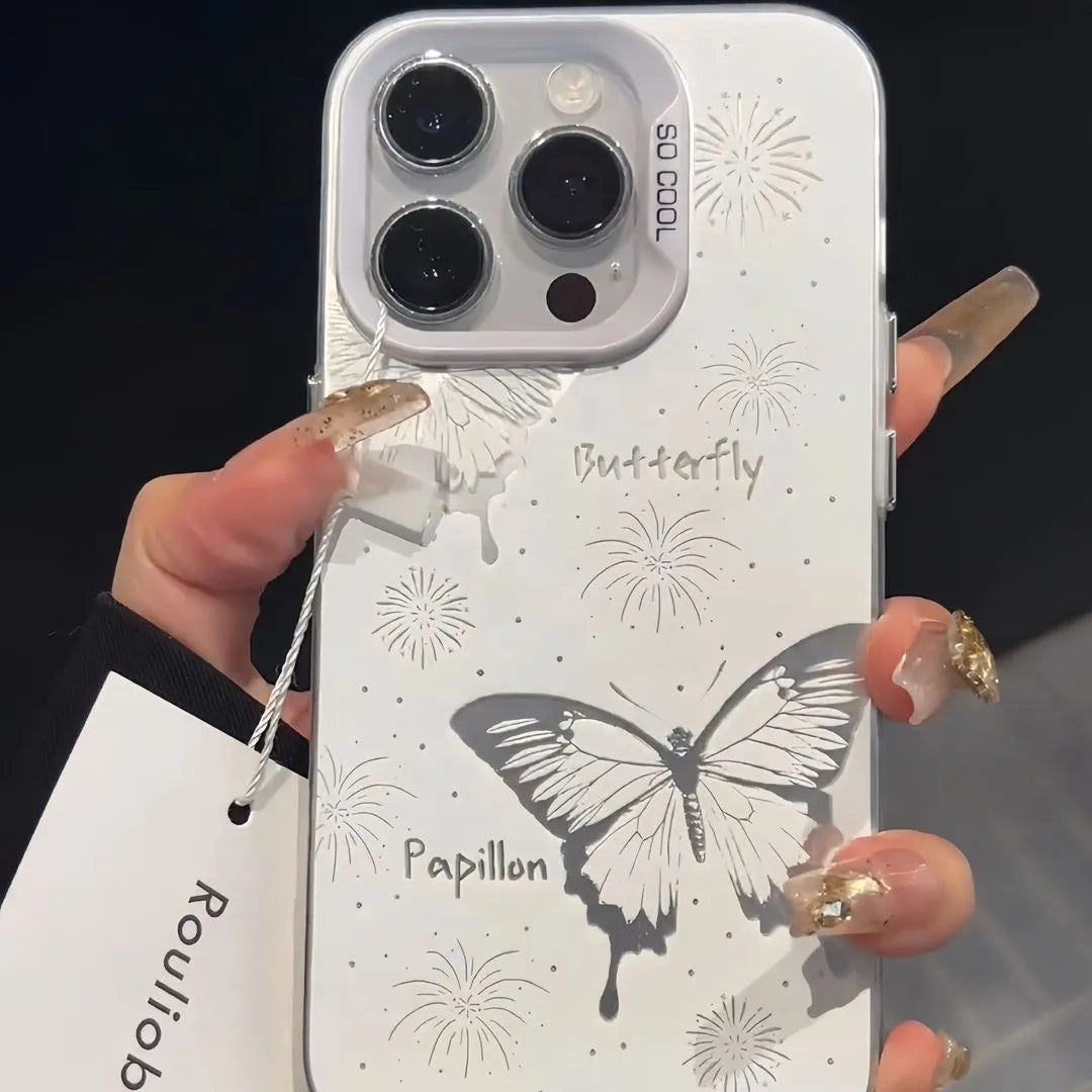 White Cool Ins Butterfly Phone Case for Xiaomi Redmi Note 7 8 9 9S 10 11 12 13 Pro Plus 4G 5G Anti Fall Matte Back Cover
