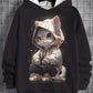 Men's Samurai Cat 3d Print Graphic Hoodies Men Fashion Oversized Hoodie Sweatshirt Coat Sweat Mens Clothes Sudaderas