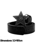 Gothic Punk Star Wine Red Leather Belt Vintage Fashion Trend Personalized Subculture for Spicy Girls Five-pointed Star Waistband