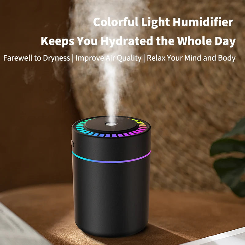 Powerful and Efficient Air Humidifier 180ML Aromatherapy Aroma Diffuser Essential Oil with Colorful Lights for Home Car Bedroom