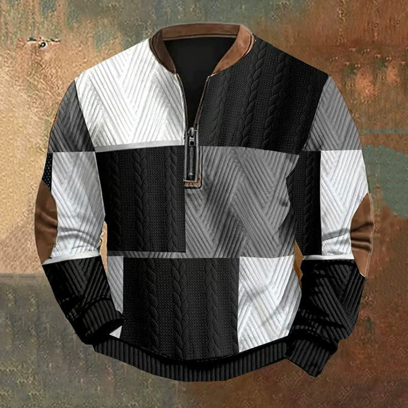 Mens 3D Digital Print Fashion Zip Up Hoodie For Spring And Autumn